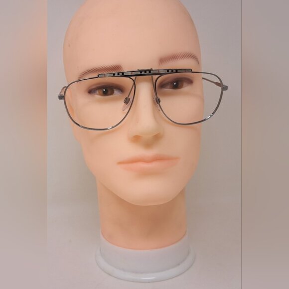 Burberry Men's Aviator Sunglasses Frames Only Pilot Check Metal B3121 59-17-145 - Picture 1 of 15